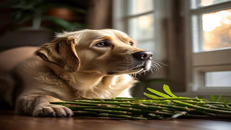 Asparagus Fern and dog — dogeats.in Indian pet food safety