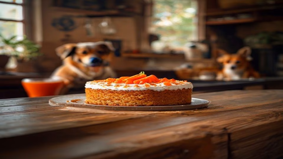Carrot Cake and dog — dogeats.in Indian pet food safety