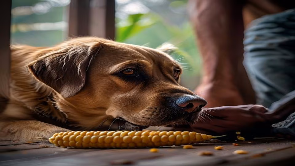 Corn Cob and dog — dogeats.in Indian pet food safety