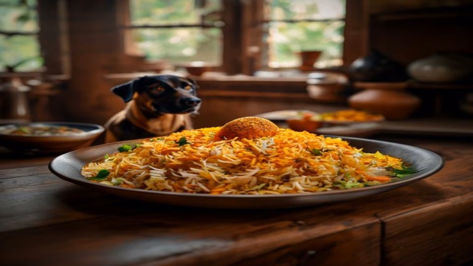 Egg Biryani and dog — dogeats.in Indian pet food safety