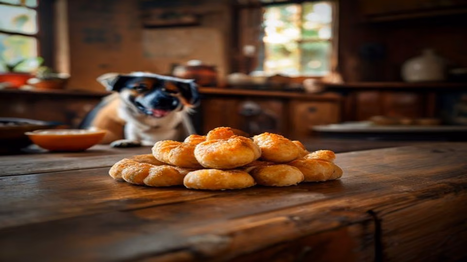 Pyaaz Kachori and dog — dogeats.in Indian pet food safety