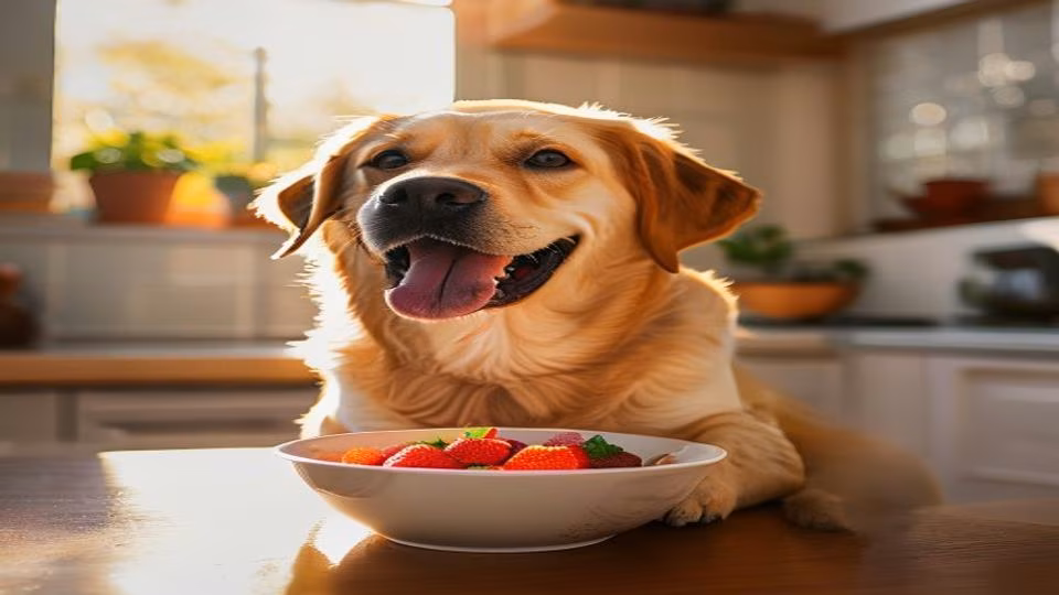 Strawberry and dog — dogeats.in Indian pet food safety