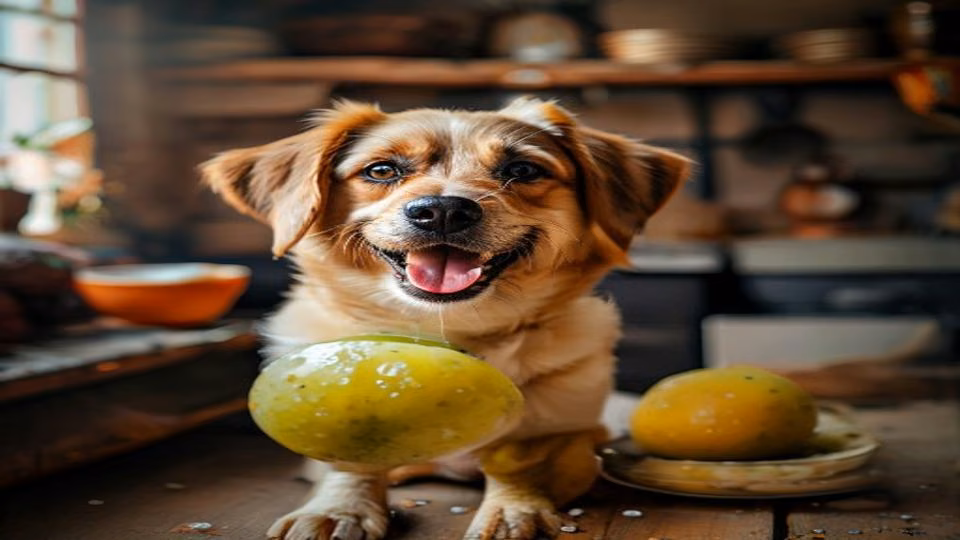 Tadgola (Ice Apple) and dog — dogeats.in Indian pet food safety