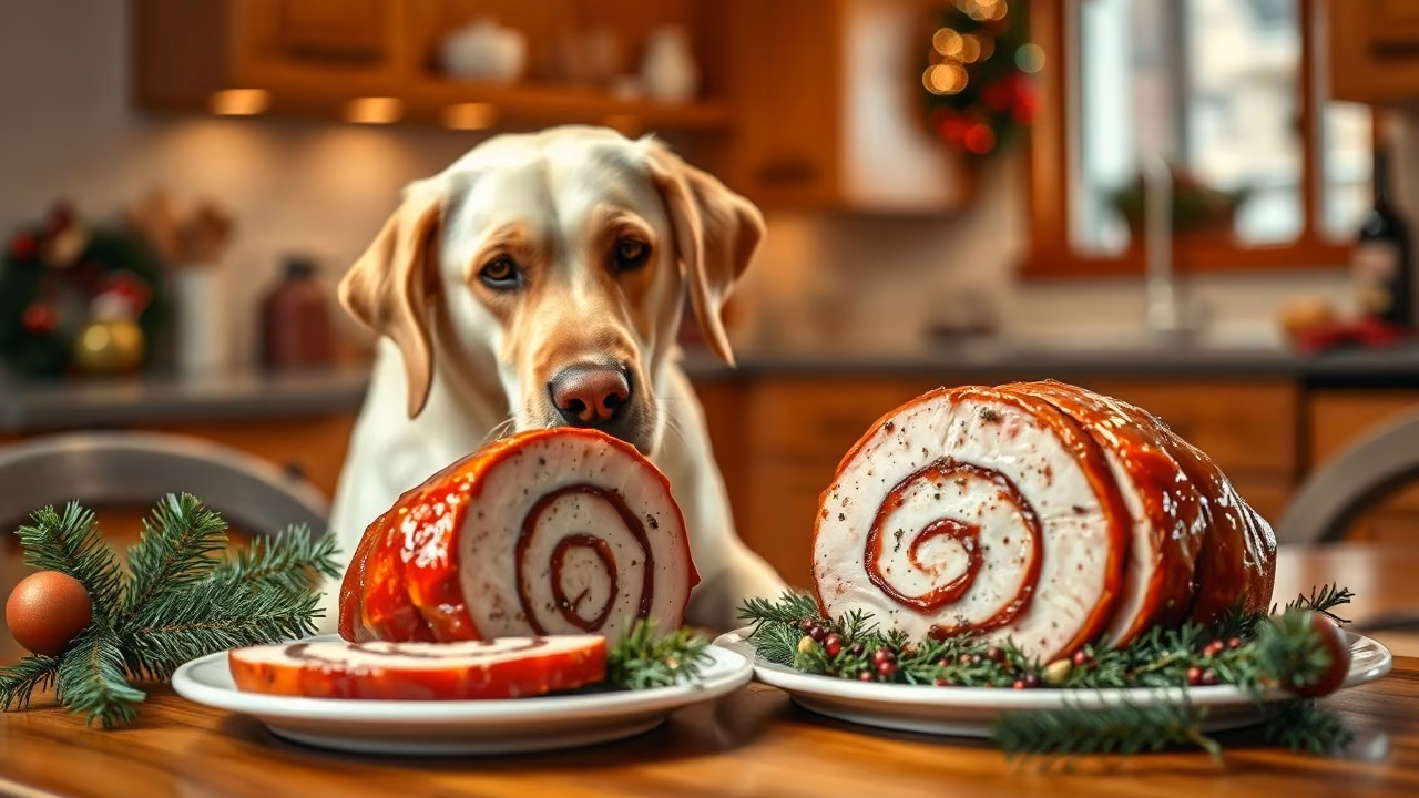 Christmas Ham and dog, dogeats.in US pet food safety guide
