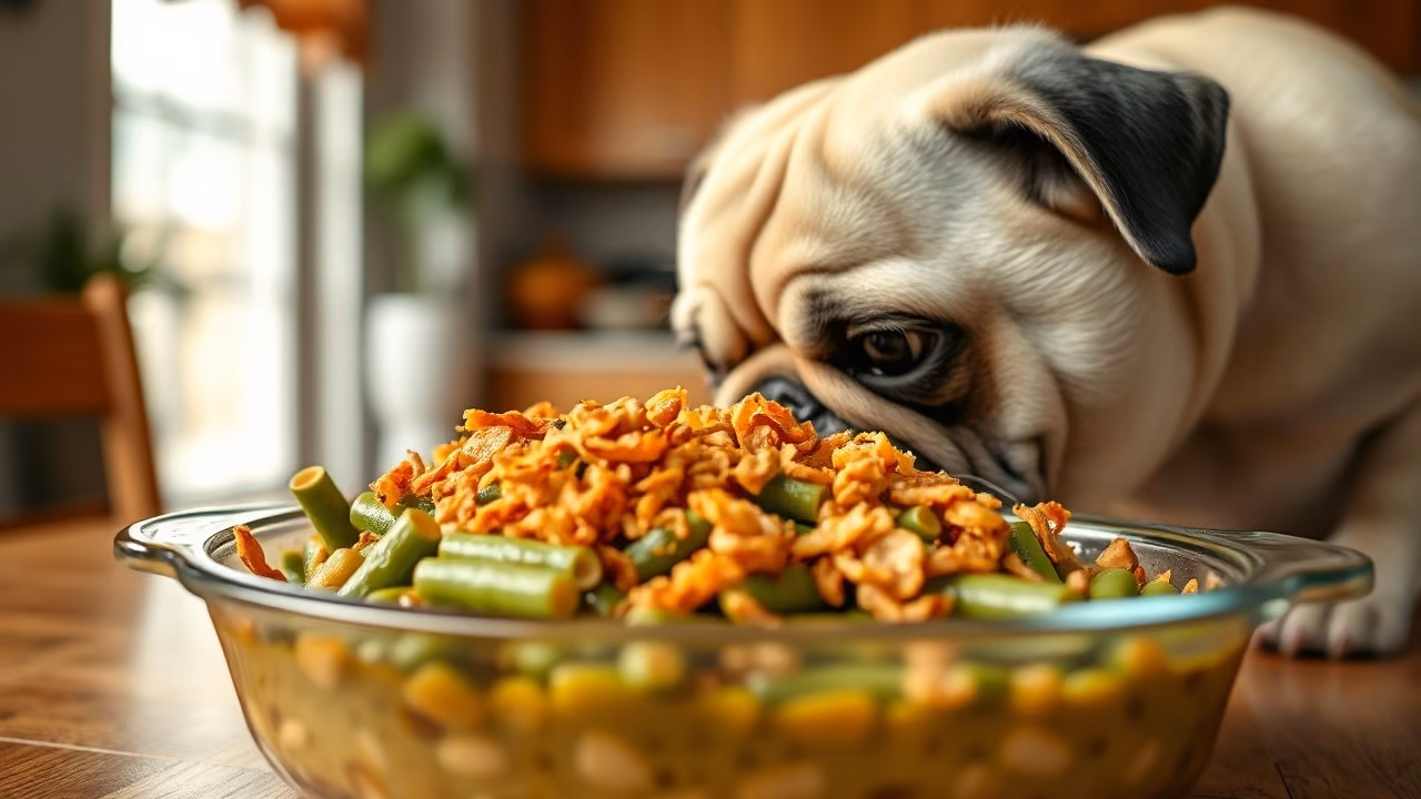 Green Bean Casserole and dog, dogeats.in US pet food safety guide