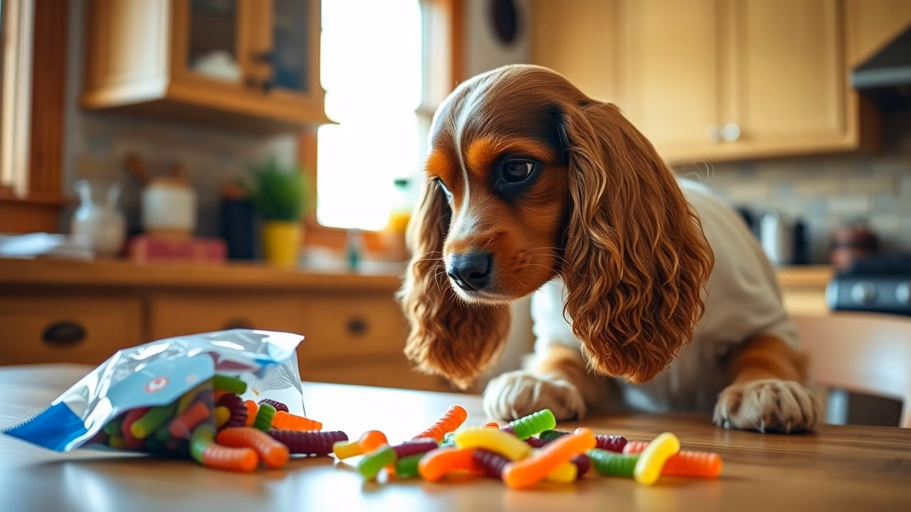 Gummy Worms and dog, dogeats.in US pet food safety guide