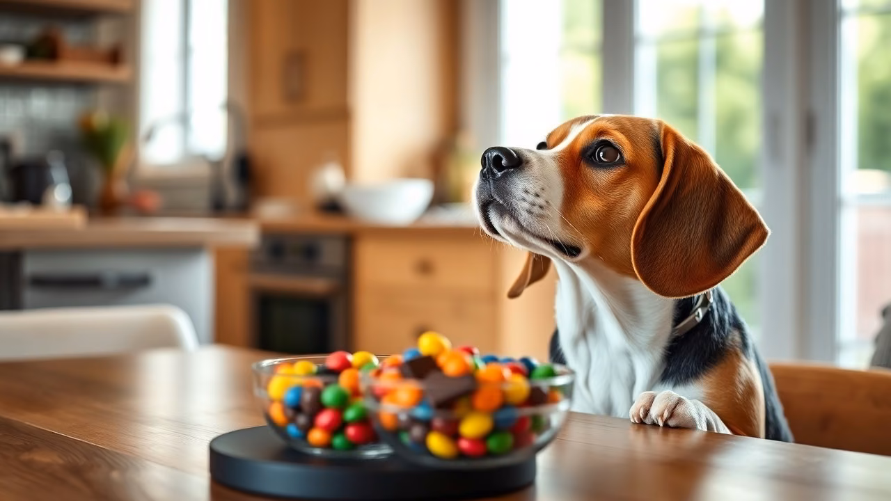 M&Ms and dog, dogeats.in US pet food safety guide