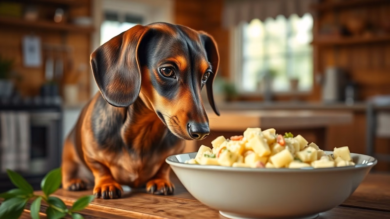 Potato Salad and dog, dogeats.in US pet food safety guide