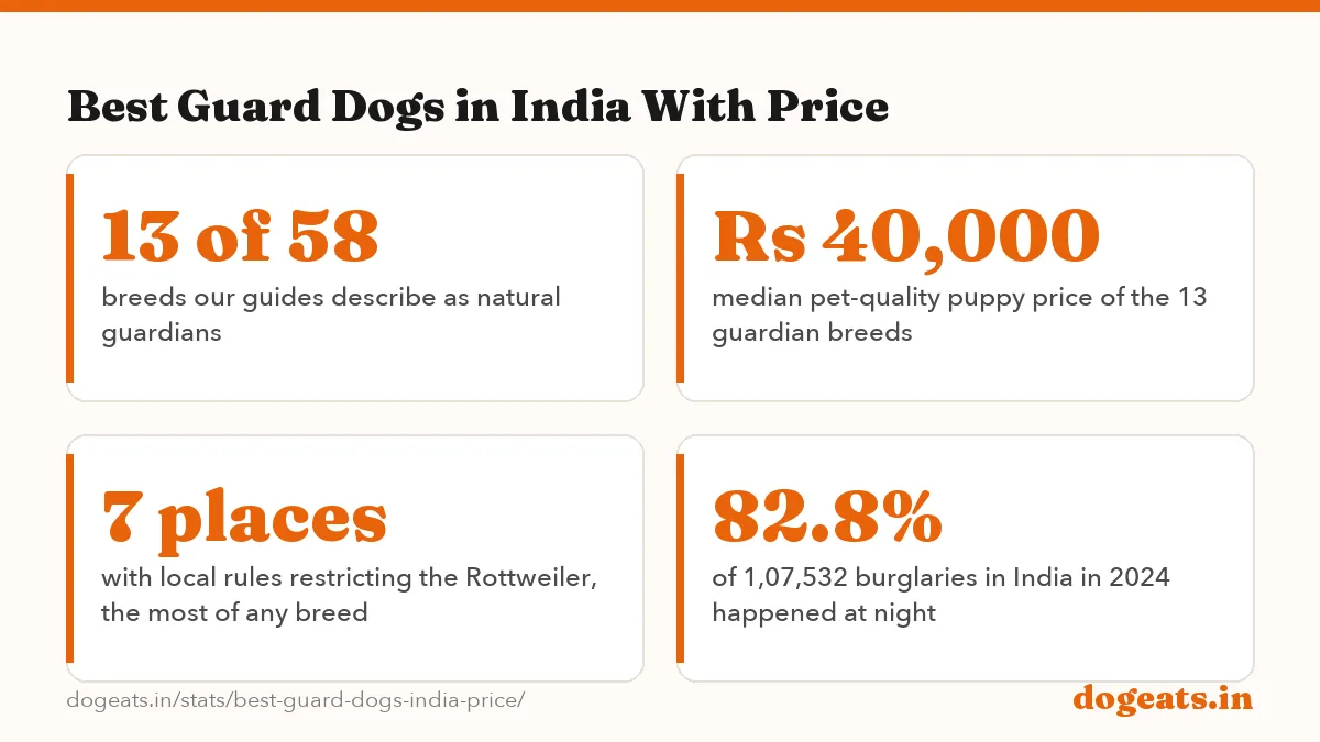 Best Guard Dogs in India With Price: 21/25 home guard score of the Rajapalayam, the top guard dog for Indian homes among