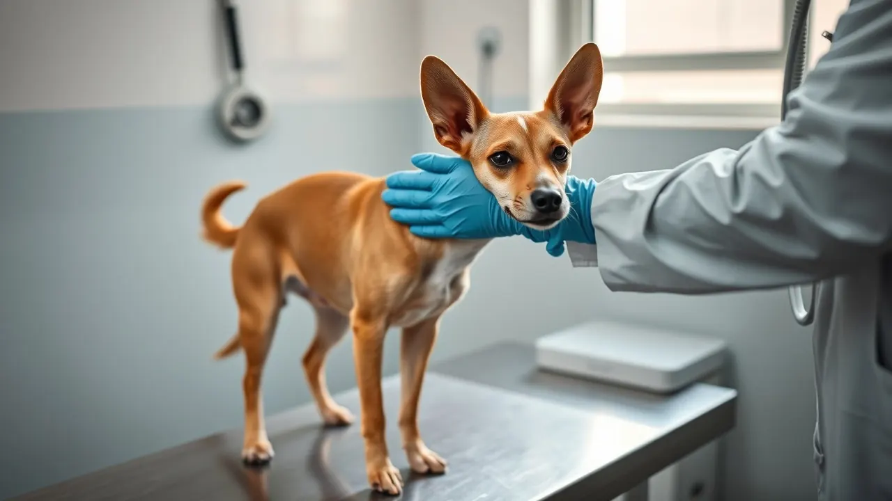Indian pariah dog at a clinic check-up, part of the cost of owning a dog by city