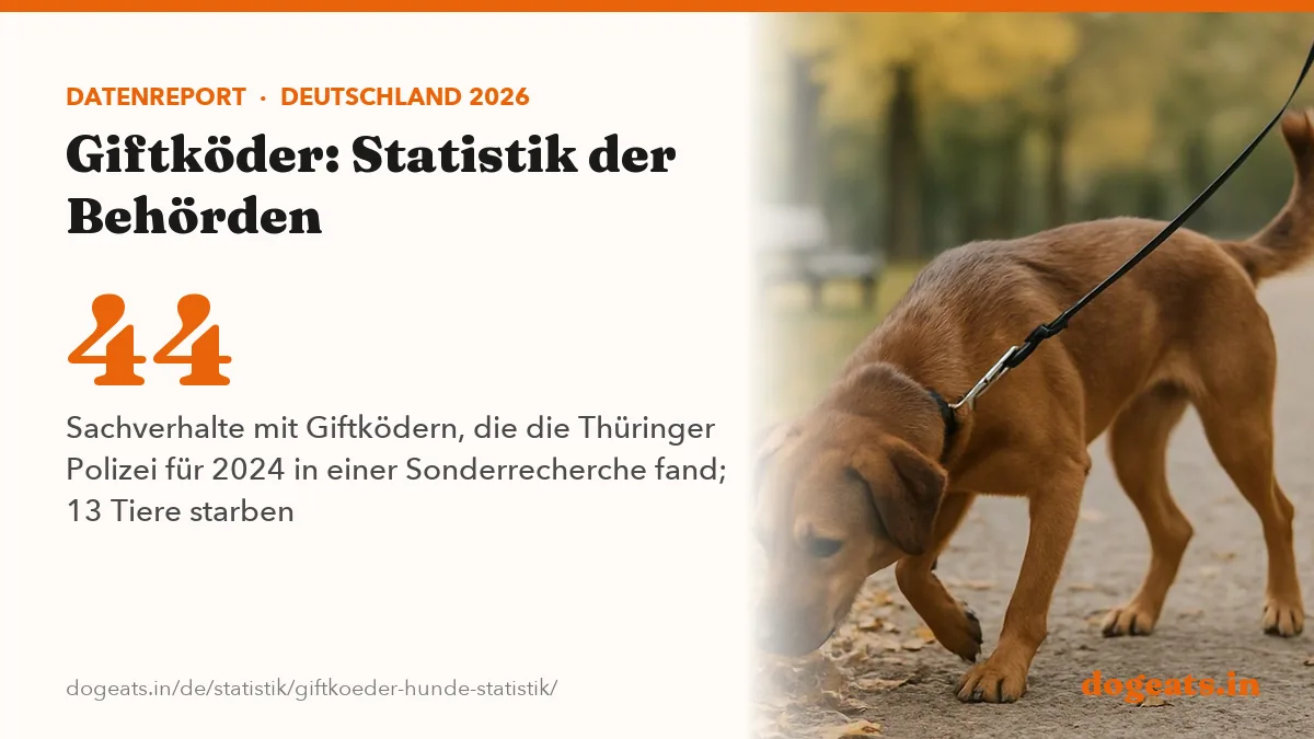 44 Sachverhalte mit Giftködern, die die Thüringer Polizei für 2024 in einer Sonderrecherche fand; 13 Tiere starben