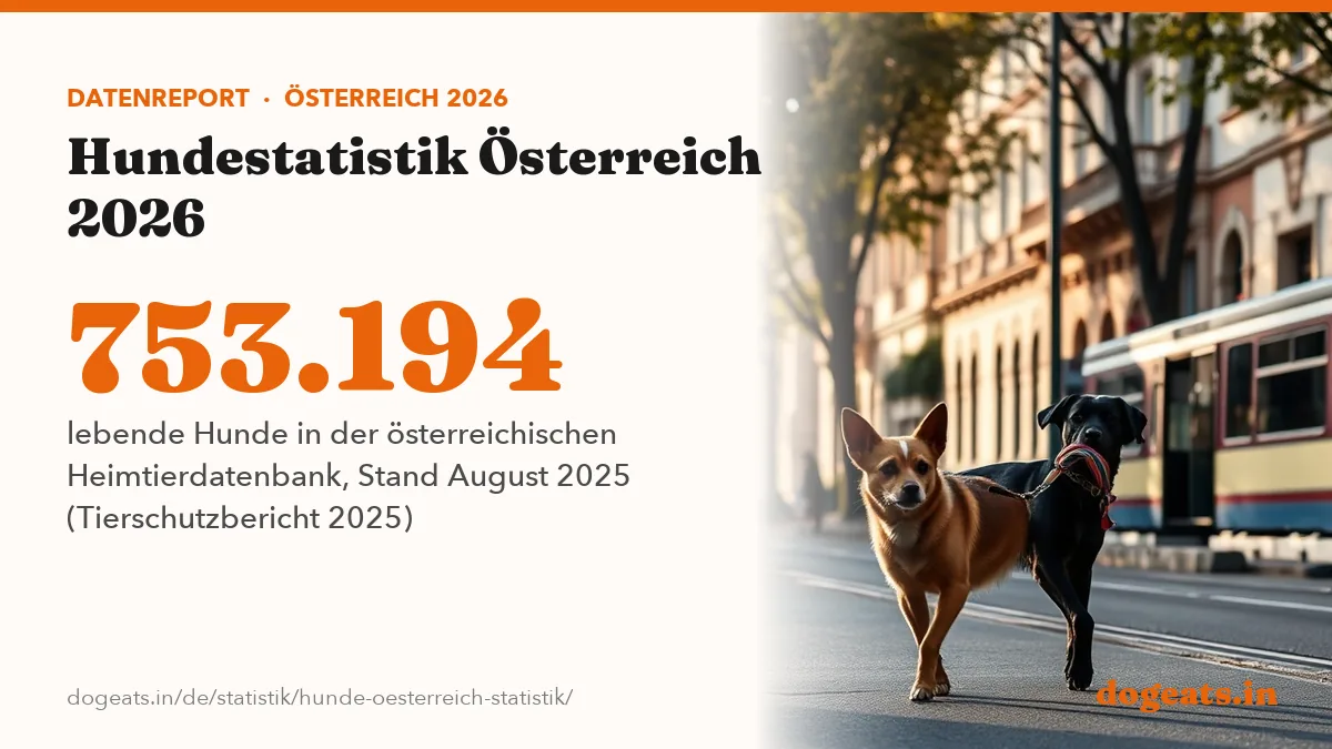 753.194 lebende Hunde in der österreichischen Heimtierdatenbank, Stand August 2025 (Tierschutzbericht 2025)