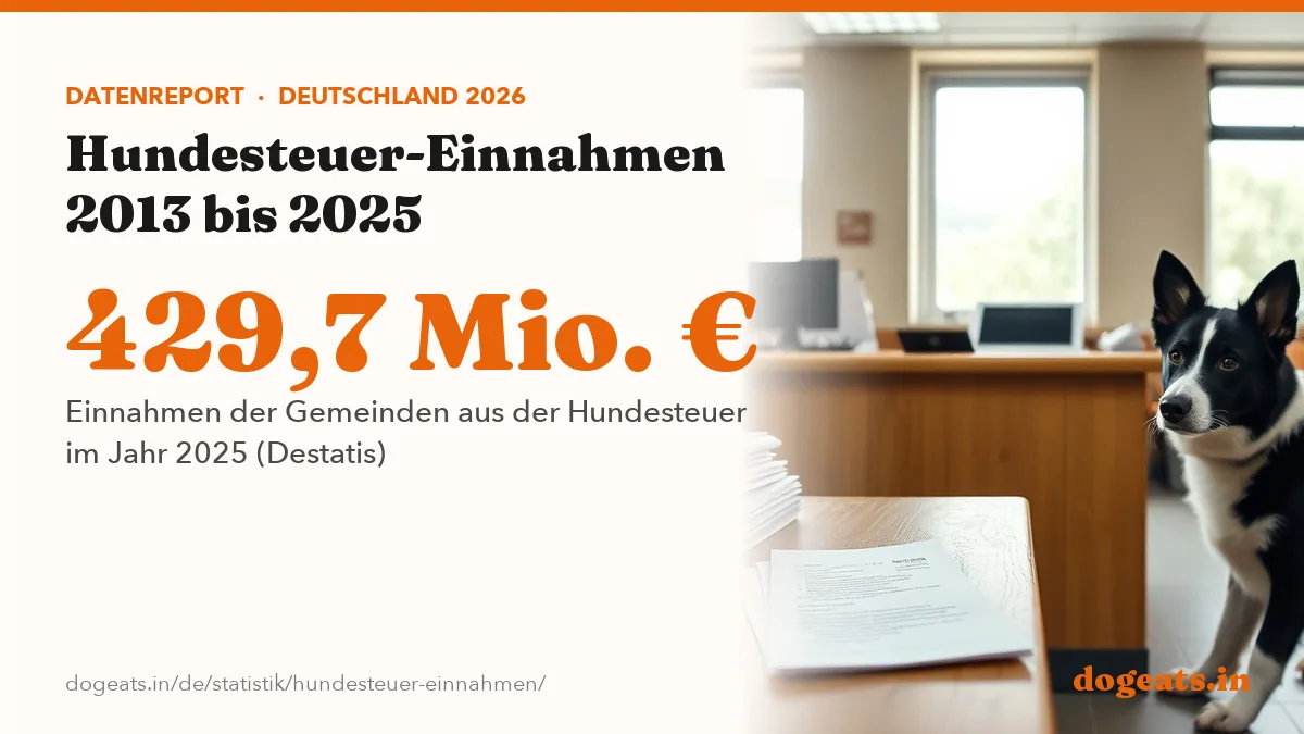 429,7 Mio. € Einnahmen der Gemeinden aus der Hundesteuer im Jahr 2025 (Destatis)