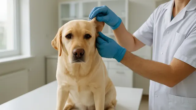 Ein Labrador wird in einer Tierarztpraxis untersucht, Symbolbild zu Tierarztkosten nach der GOT