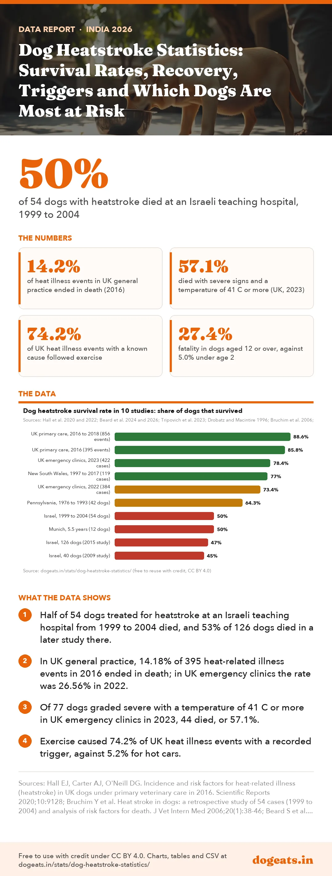 Infographic: Dog Heatstroke Statistics: Survival Rates, Recovery, Triggers and Which Dogs Are Most at Risk