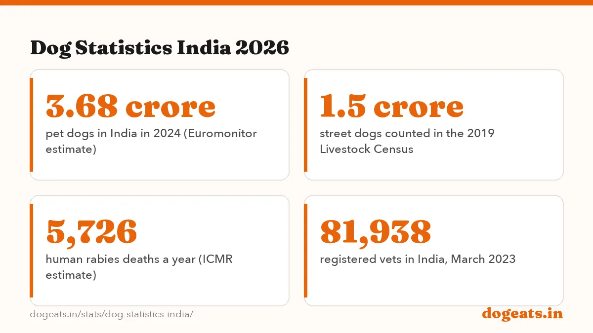 Dog Statistics India 2026: 37.2 lakh dog bite cases reported in India in 2024 (IDSP)