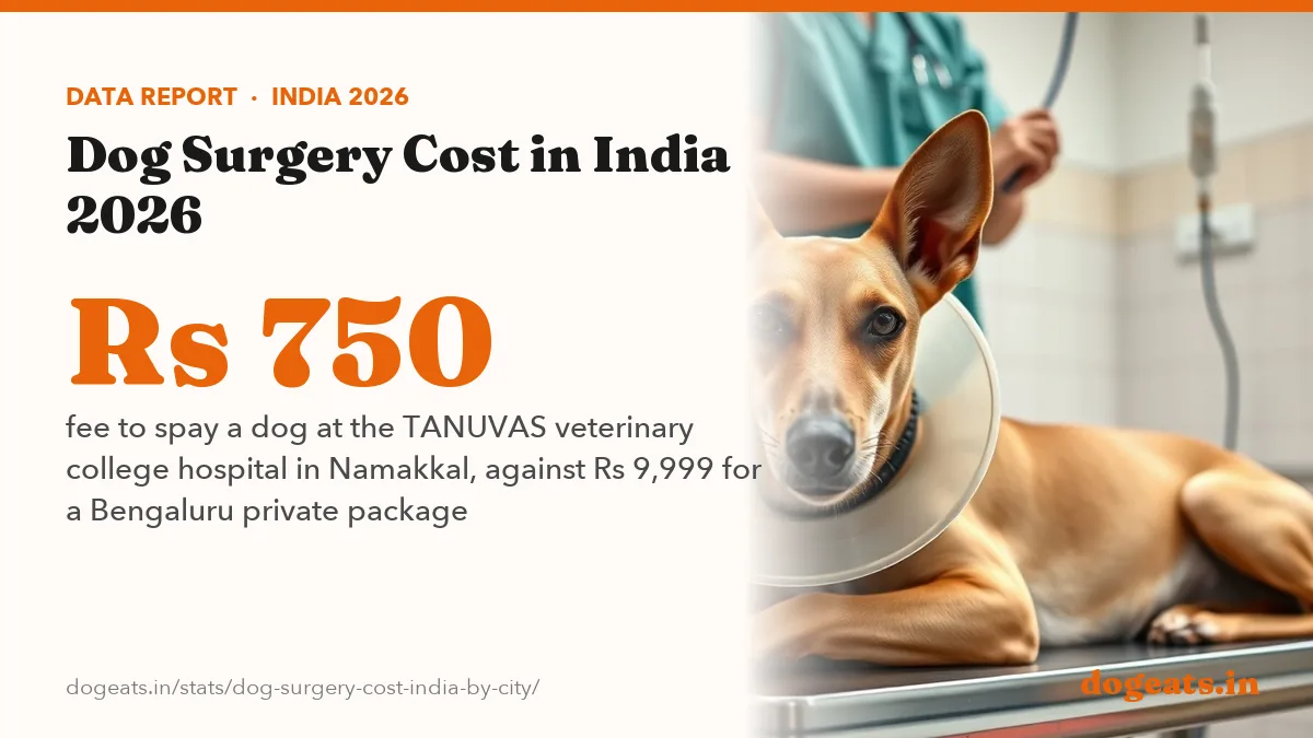 Rs 750 fee to spay a dog at the TANUVAS veterinary college hospital in Namakkal, against Rs 9,999 for a Bengaluru private package