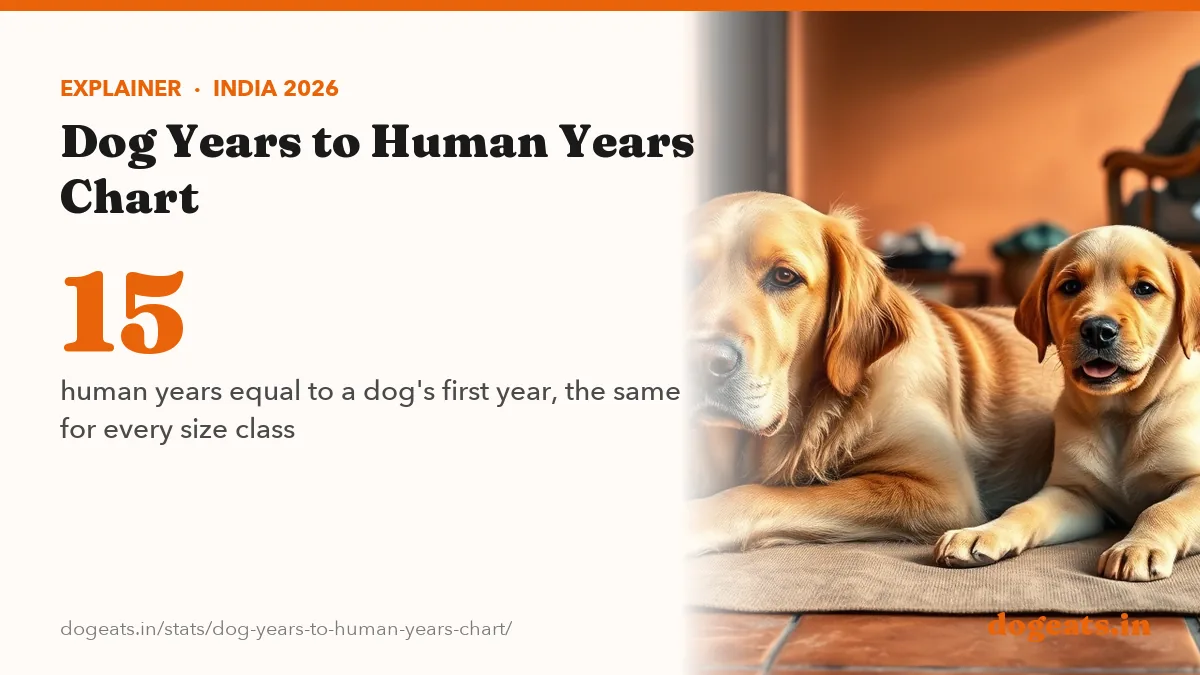 15 human years equal to a dog's first year, the same for every size class