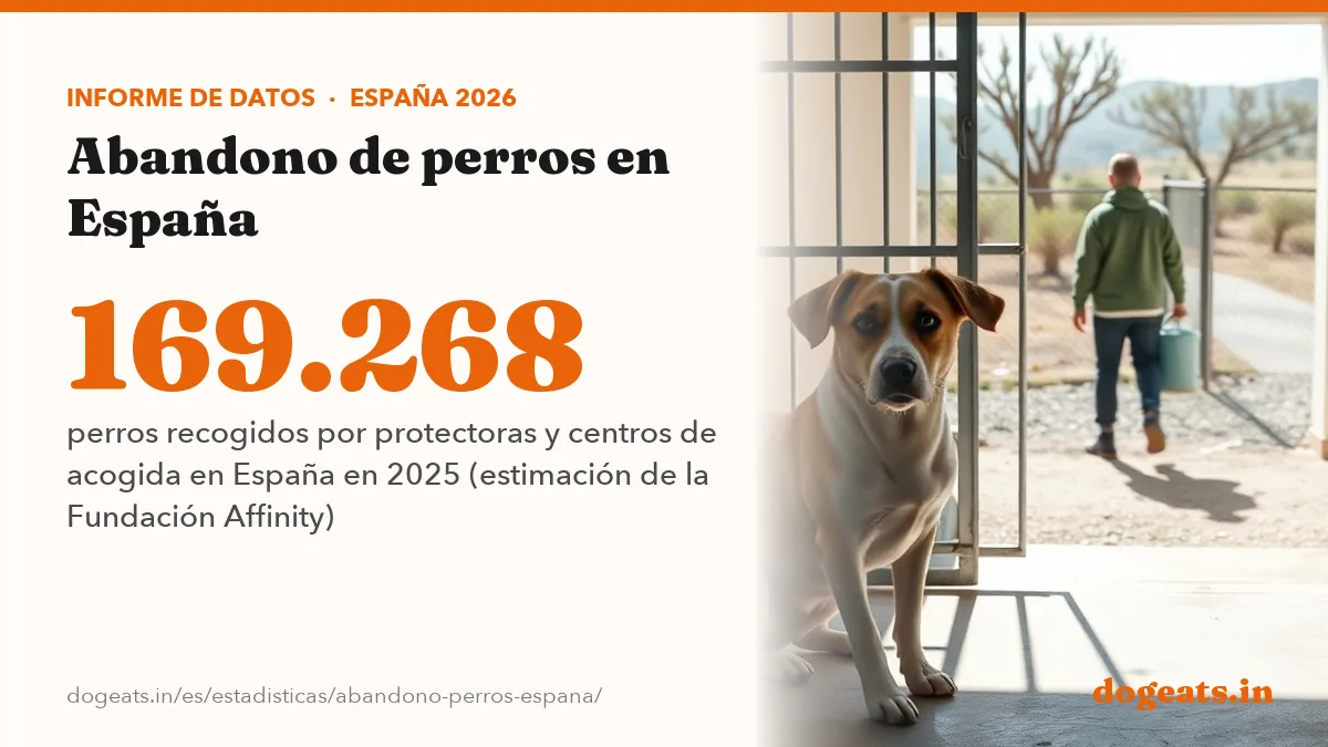 169.268 perros recogidos por protectoras y centros de acogida en España en 2025 (estimación de la Fundación Affinity)