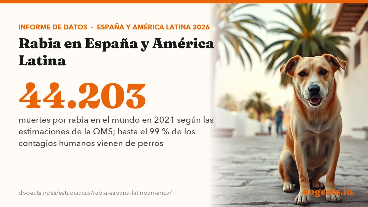 44.203 muertes por rabia en el mundo en 2021 según las estimaciones de la OMS; hasta el 99 % de los contagios humanos vienen de perros