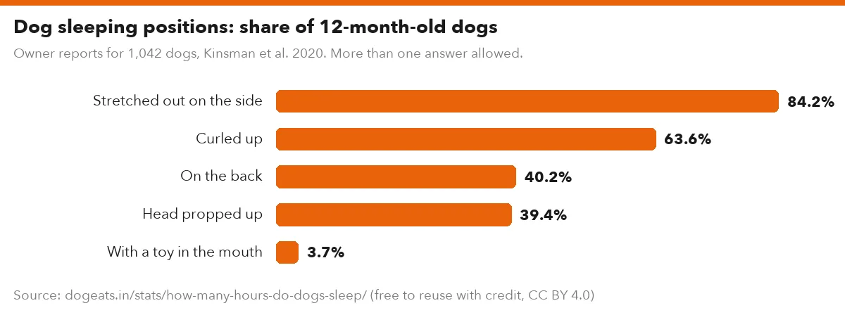 Dog sleeping positions: share of 12-month-old dogs