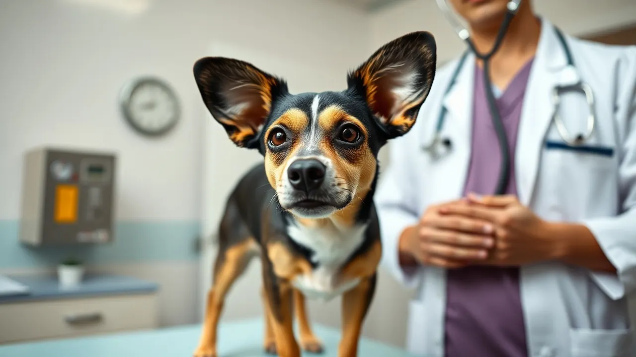 A healthy Indian dog on a city clinic table, where owners rely on vets more than 1962 mobile veterinary units