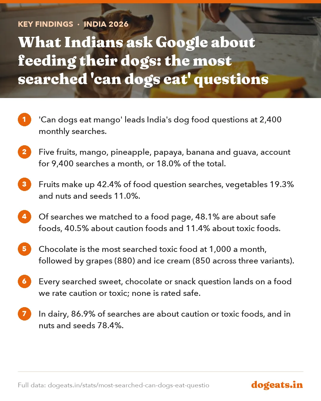 Key findings: What Indians ask Google about feeding their dogs: the most searched 'can dogs eat' questions