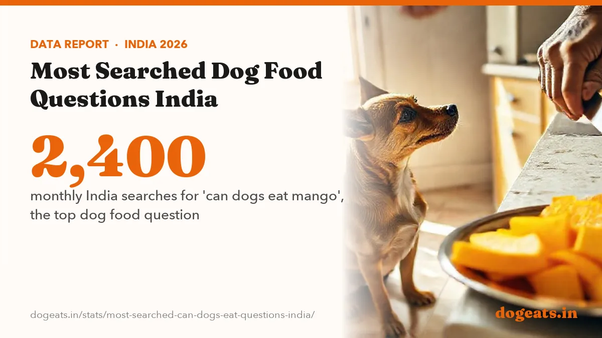 2,400 monthly India searches for 'can dogs eat mango', the top dog food question