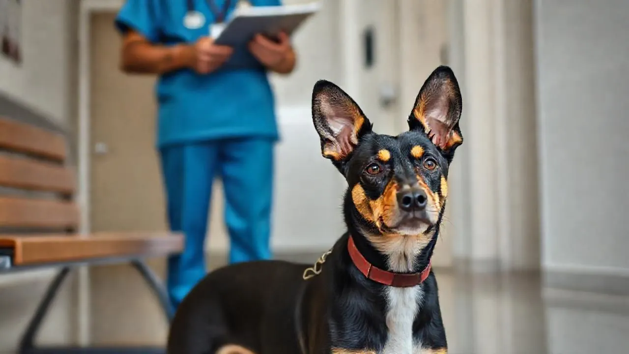 An Indian pariah dog waits at a modern vet clinic, one of the pet startups expanding in India's pet industry