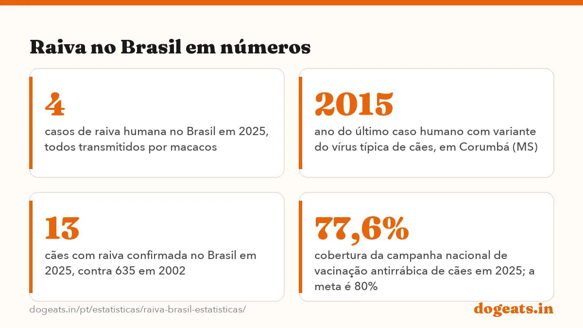 Raiva no Brasil em números: 858.429 atendimentos antirrábicos humanos notificados no Sinan em 2025, 75% deles após agressão por cachorro