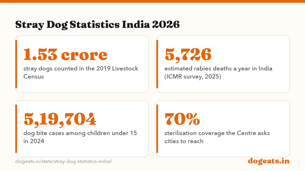 Stray Dog Statistics India 2026: 37,15,713 dog bite cases reported in India in 2024 (IDSP, Lok Sabha Question 4870)