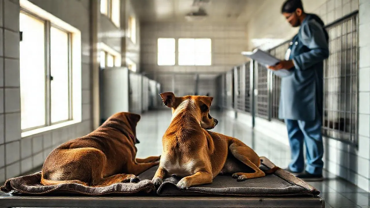 Healthy community dogs rest in kennels at a municipal ABC centre, part of Supreme Court stray dogs order compliance