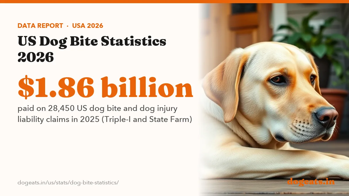 $1.86 billion paid on 28,450 US dog bite and dog injury liability claims in 2025 (Triple-I and State Farm)
