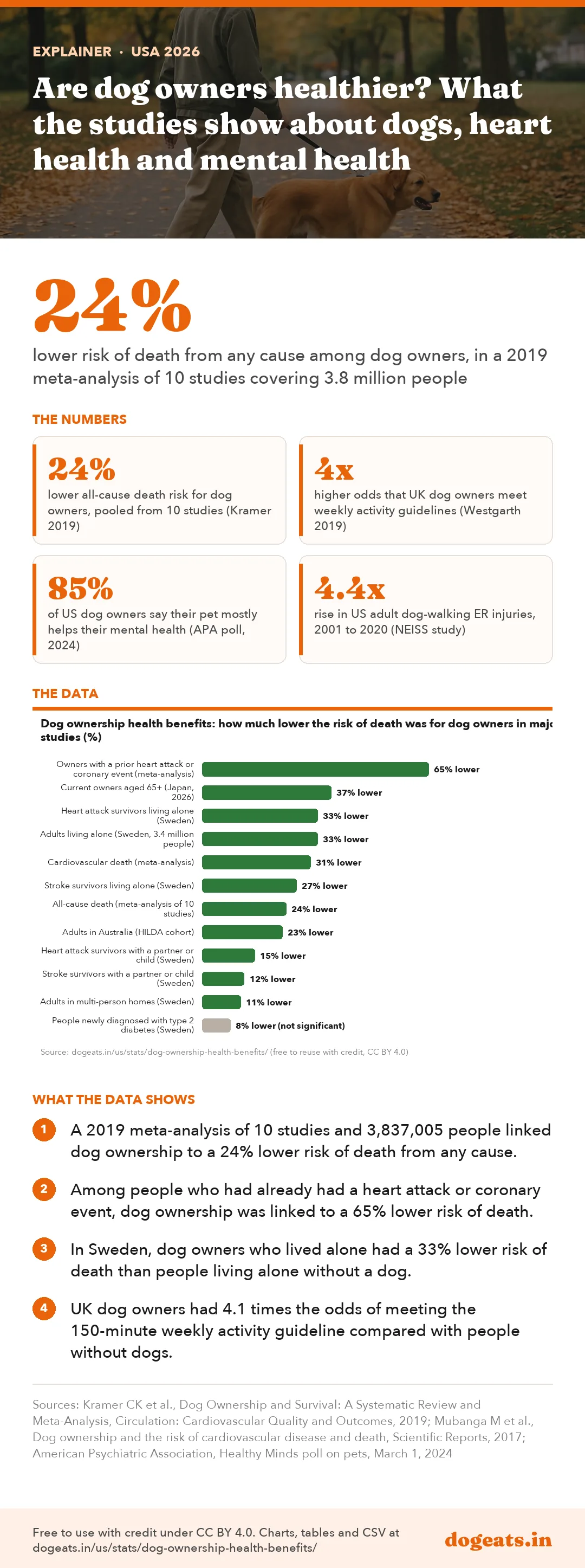 Infographic: Are dog owners healthier? What the studies show about dogs, heart health and mental health