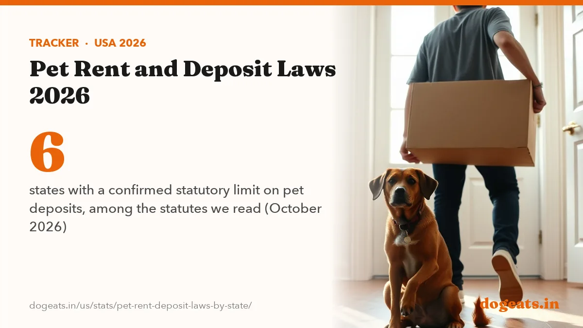 6 states with a confirmed statutory limit on pet deposits, among the statutes we read (October 2026)