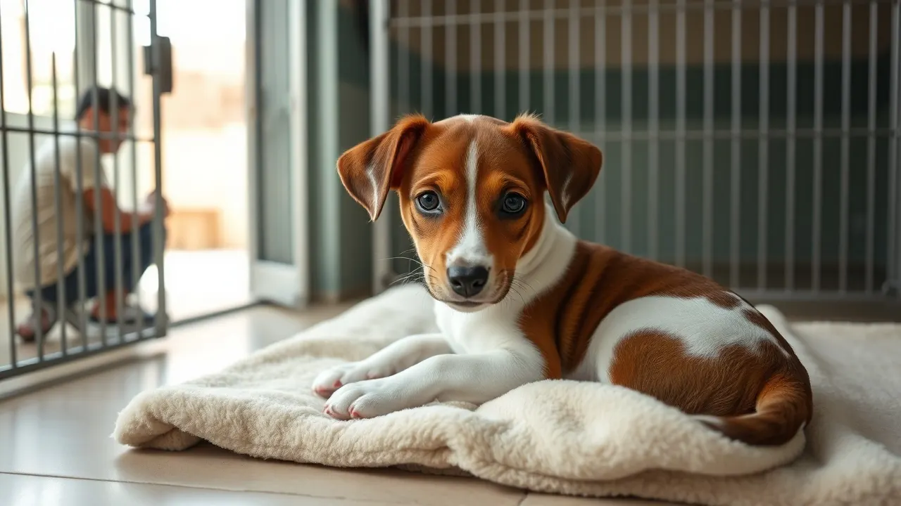 A young puppy rests in a shelter kennel, since age shapes why dogs are surrendered to shelters